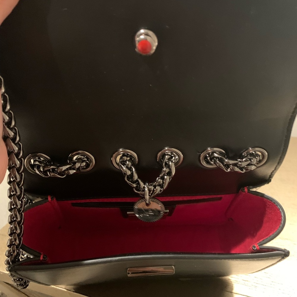 Black authentic leather Christian louboutin purse with chain strap